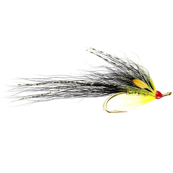 SALMON DOUBLE FLY GLEDSWOOD BLACK & YELLOW SHRIMP