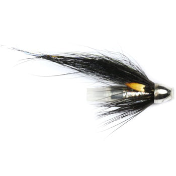 SALMON TUBES - PLASTIC FLY SILVER STOATS TAIL CRIMP MINI CONEHEAD