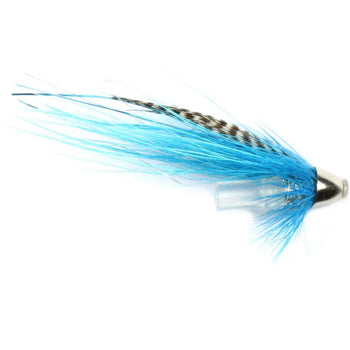 SALMON TUBES - PLASTIC FLY WEE TEAL & BLUE MINI CONEHEAD
