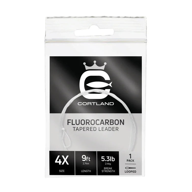 CORTLAND FLUOROCARBON TAPERED LEADER  - 1 PACK