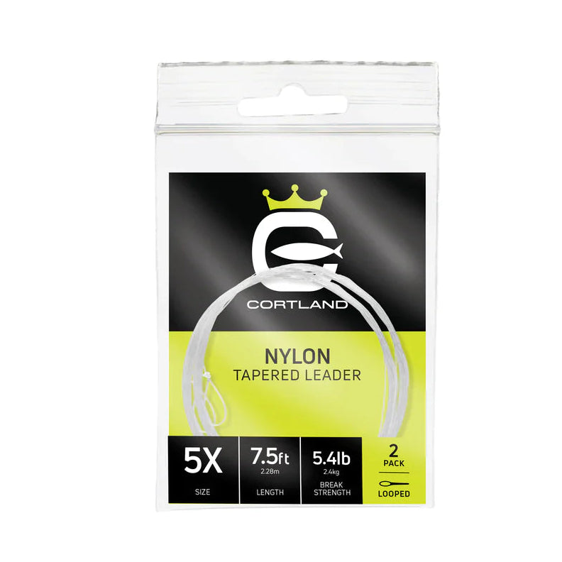 CORTLAND NYLON TAPERED LEADER - 2 PACK NYLON LEADERS 7.5FT
