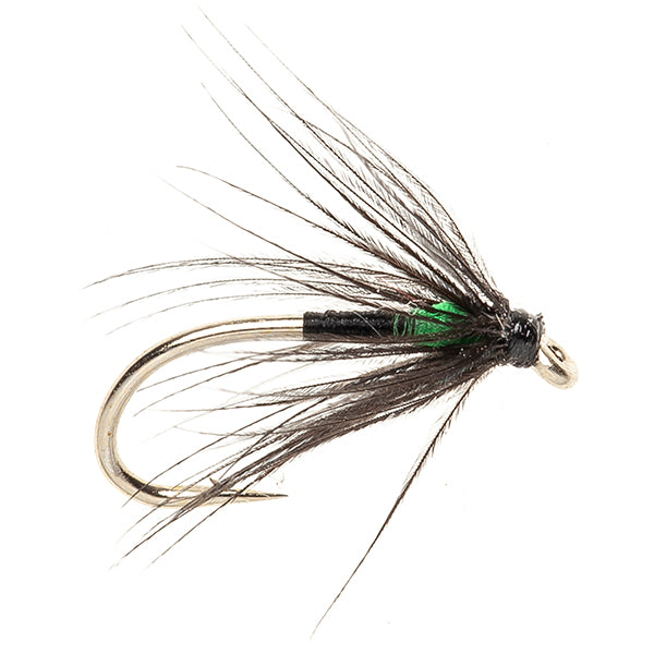 WET SPIDER BARBLESS FLY GREEN SPOT SPIDER