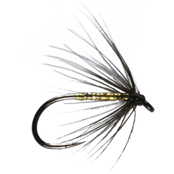 WET SPIDER BARBLESS FLY GOLD & BLACK