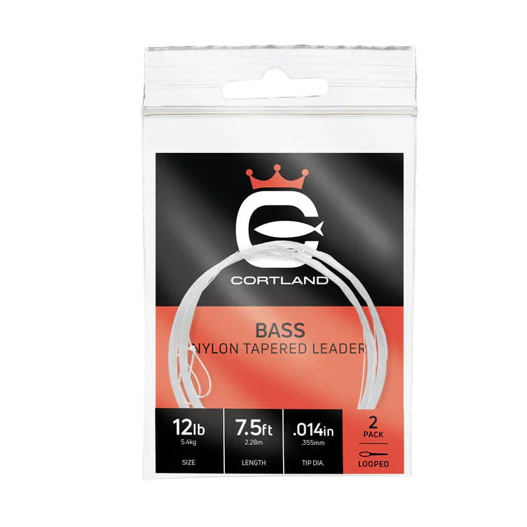 CORTLAND BASS TAPERED LEADER - 2 PACK NYLON LEADERS 7.5FT