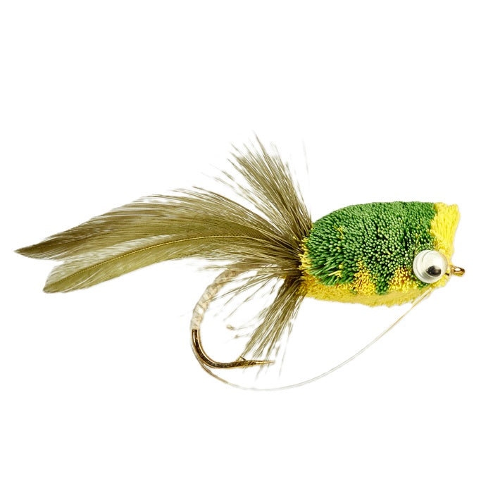 PREMIUM PIKE FLY FROG-GREEN/YELLOW