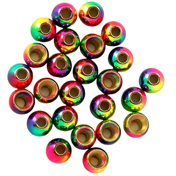 BRASS COUNTERSUNK RAINBOW FLY TYING BEADS