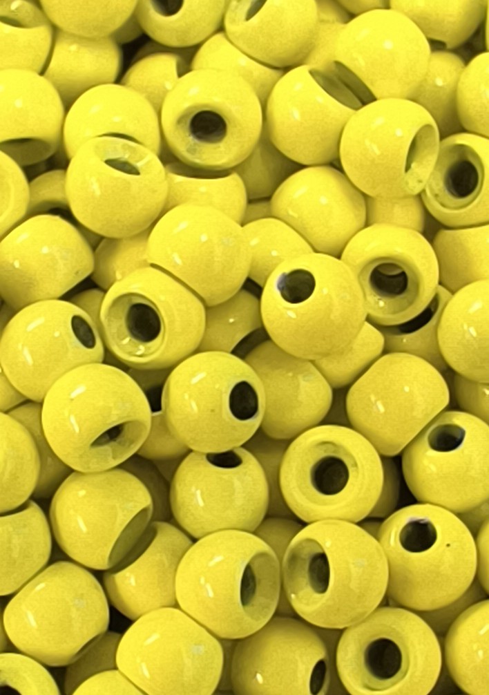 BRASS COUNTERSUNK FLU YELLOW FLY TYING BEADS