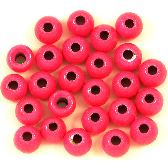BRASS COUNTERSUNK GLOW PINK FLY TYING BEADS