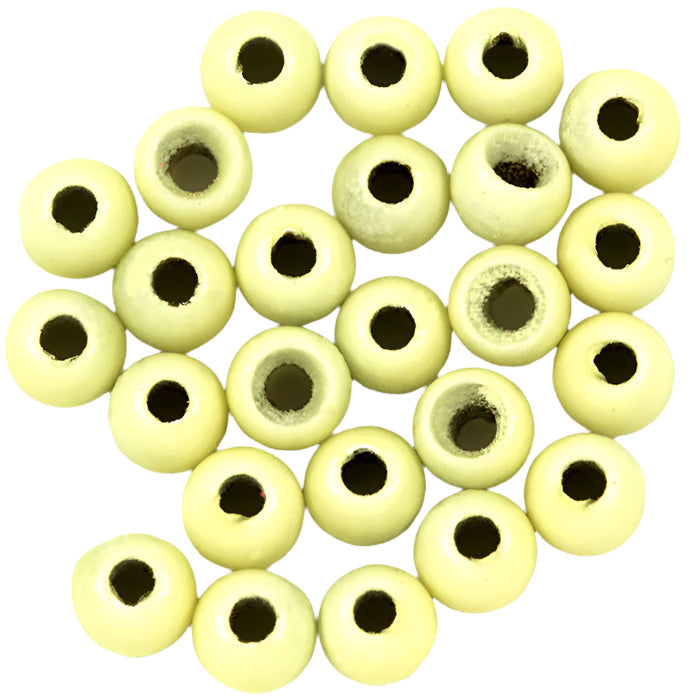 BRASS COUNTERSUNK GLOW WHITE FLY TYING BEADS