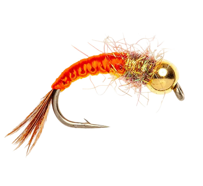 BEADHEAD FLY WOVEN CZECH NYMPH ORANGE BH