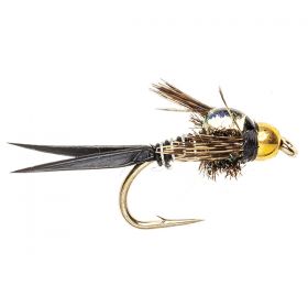 BEADHEAD FLY FLASHBACK COPPER JOHN BLACK & SILVER BEADHEAD
