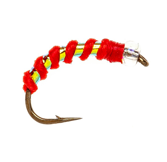 BEADHEAD FLY RED & PEARL BEADHEAD MIDGE