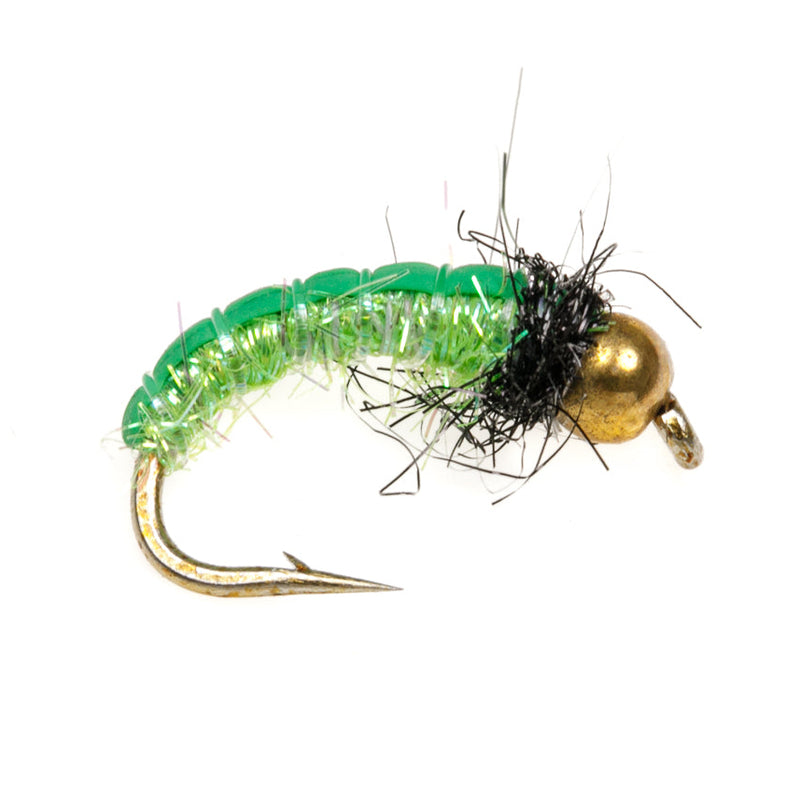 BEADHEAD FLY GREEN FLASH SHRIMP GRUB BH