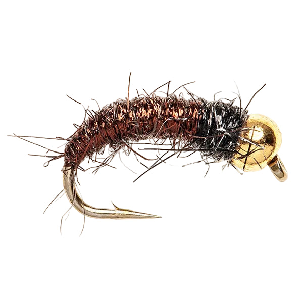 BEADHEAD FLY BRITE LITE LARVA CADDIS BROWN BH