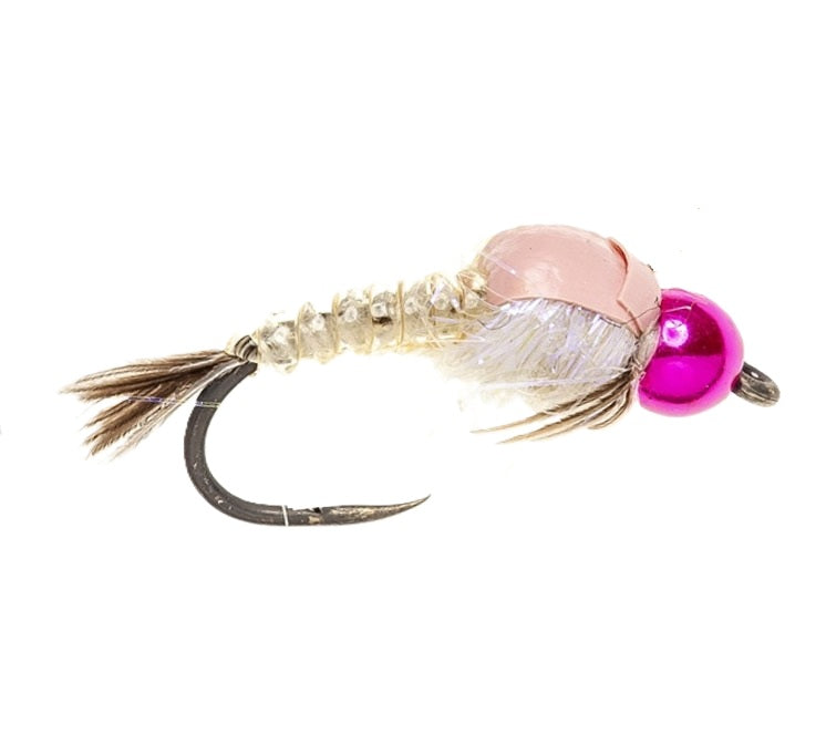 BEADHEAD BARBLESS FLY NORTHERN LIGHTS PINK BEADHEAD