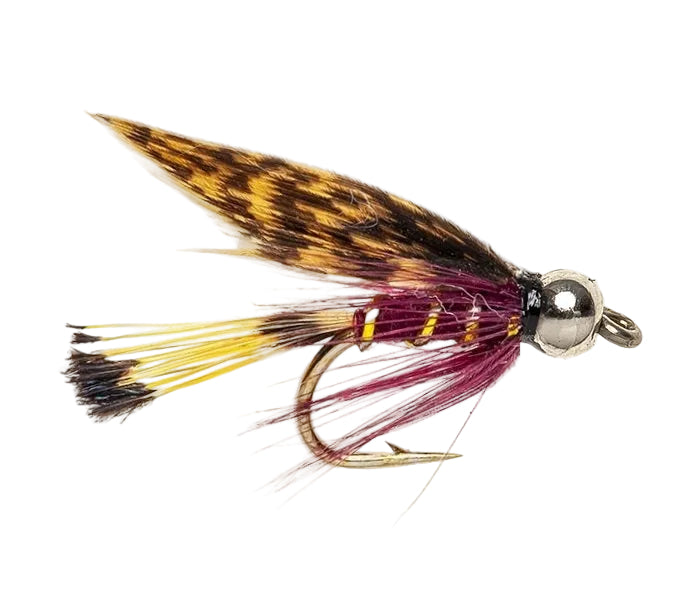BEADHEAD FLY GROUSE & CLARET SILVER BH