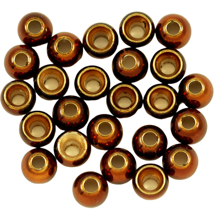 BRASS COUNTERSUNK MET BROWN FLY TYING BEADS