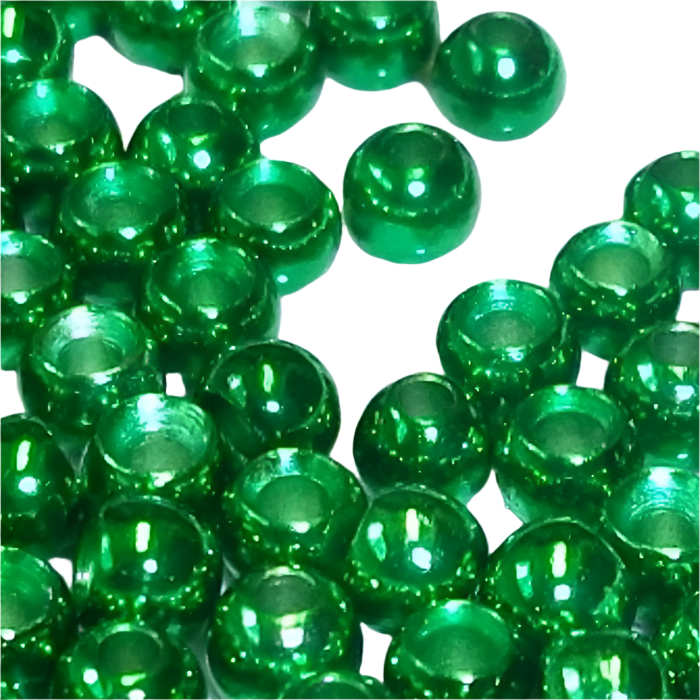 BRASS COUNTERSUNK MET GREEN FLY TYING BEADS