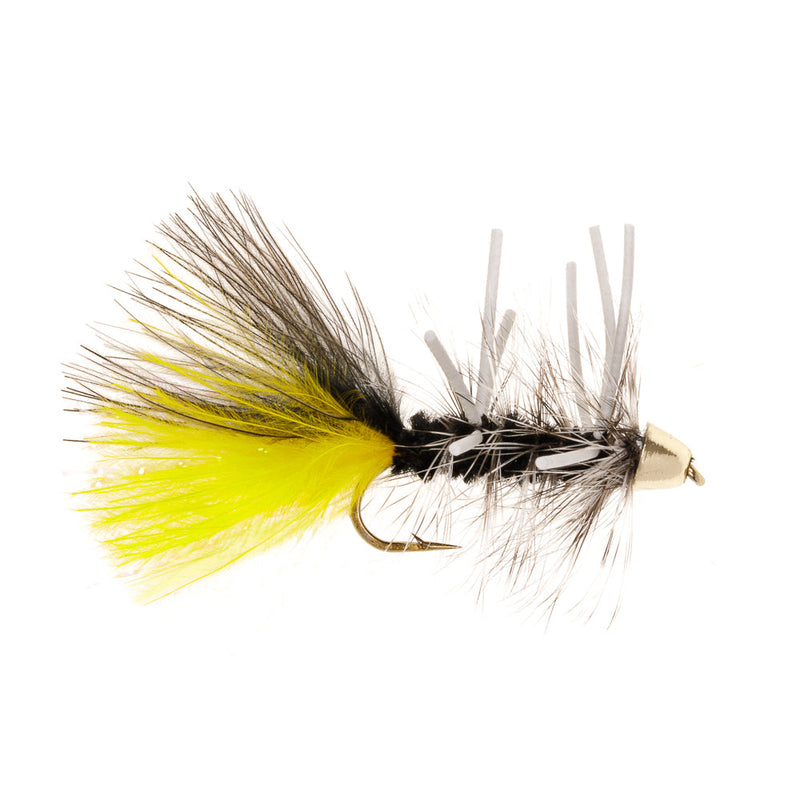 CONE HEAD BUGGER FLY BLACK RUBBER LEGS