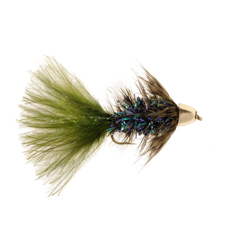 CONE HEAD BUGGER FLY OLIVE KRYSTAL
