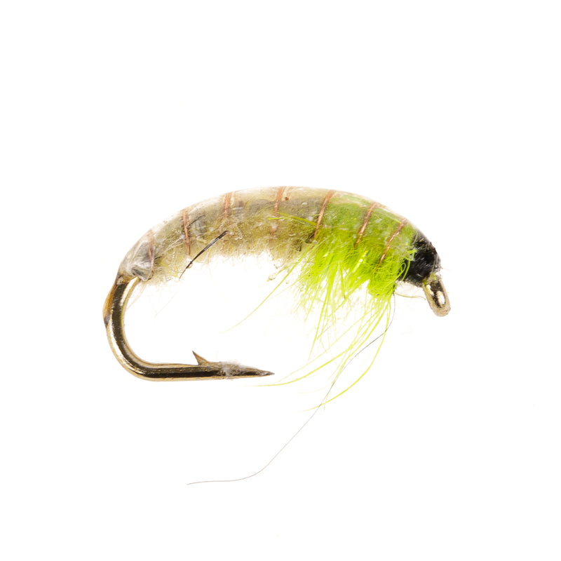 CZECH NYMPH FLY GREEN HEAD TAN SLIM