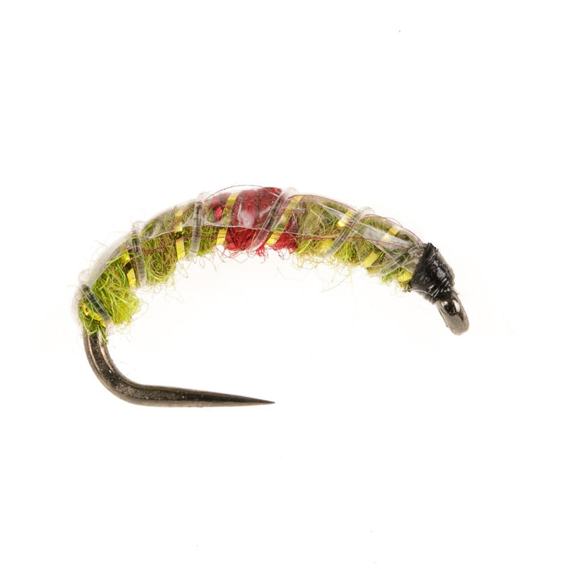 CZECH NYMPH BARBLESS FLY SLIM LINE CZECH NYMPH LIGHT OLIVE & RED