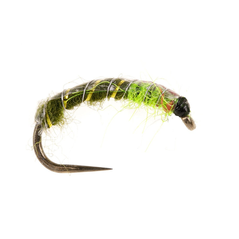 CZECH NYMPH BARBLESS FLY SLIM LINE CZECH NYMPH DARK OLIVE & LIME