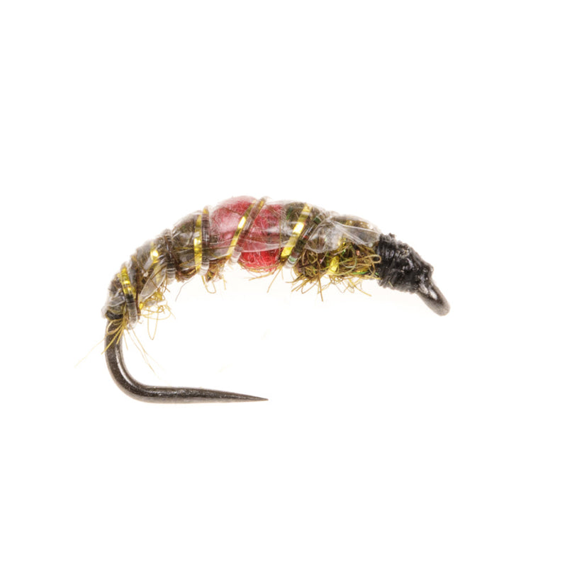 CZECH NYMPH BARBLESS FLY SLIM LINE CZECH NYMPH DARK OLIVE & RED