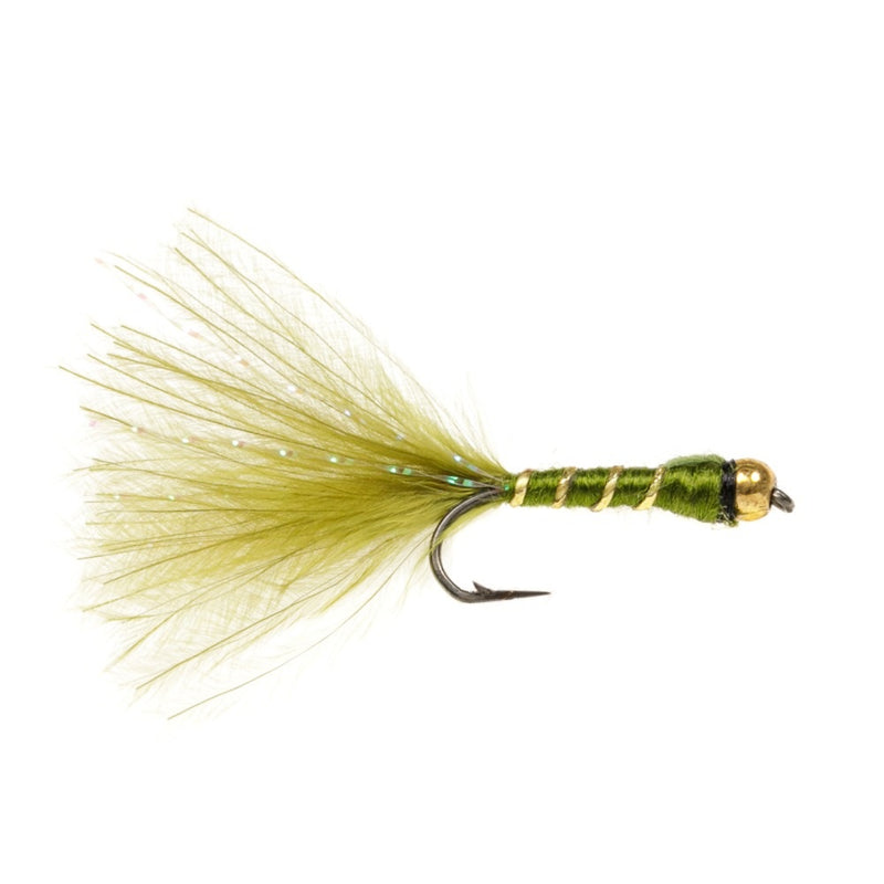DAMSEL FLY BEADHEAD MARABOU OLIVE DAMSEL