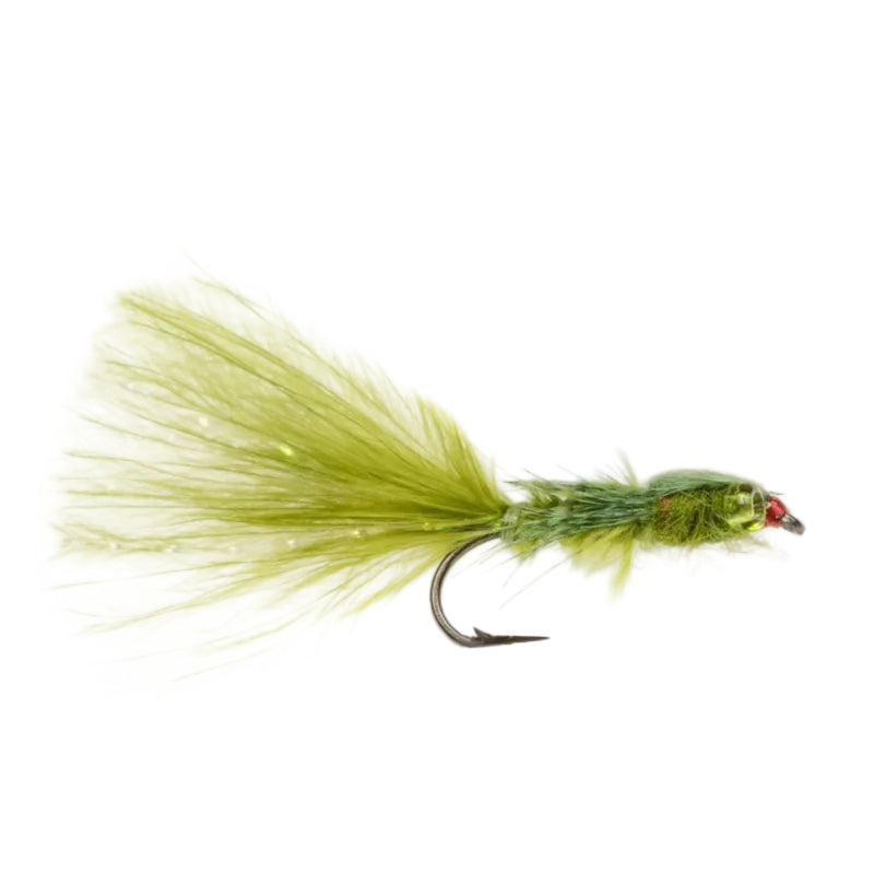 DAMSEL FLY BEAD EYE OLIVE WEIGHTED DAMSEL