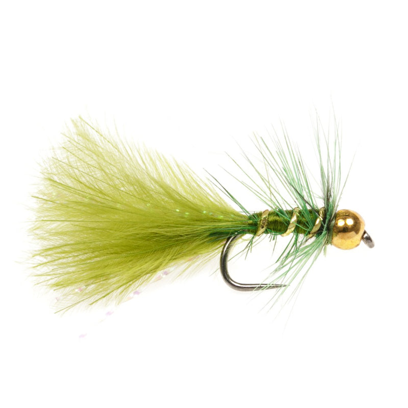 STILLWATER BARBLESS FLY MINI BEADHEAD DAMSEL OLIVE