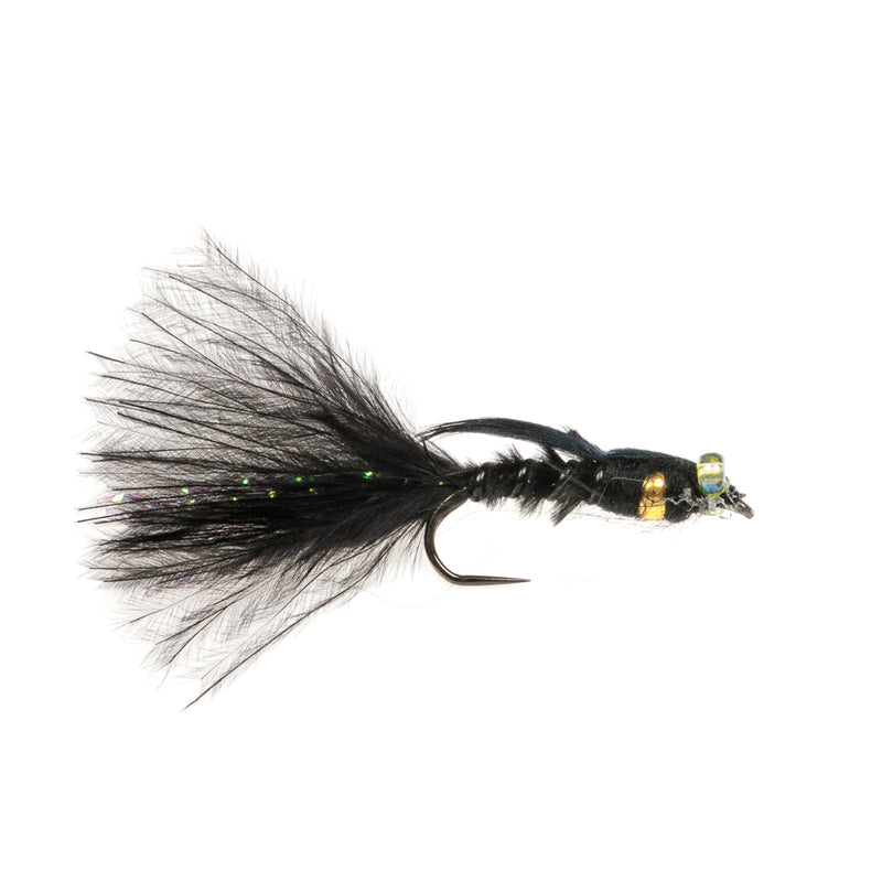 STILLWATER BARBLESS FLY NUGGET THORAX BEAD BLACK DAMSEL
