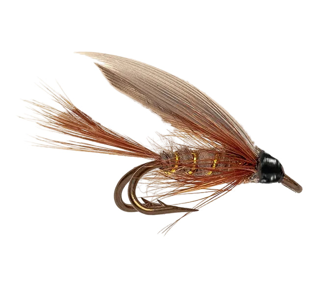 TROUT DOUBLE FLY GOLD RIBBED HARES EAR