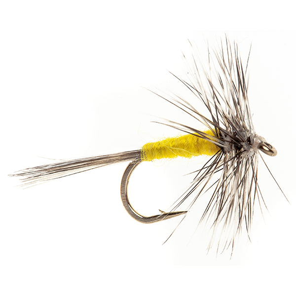 DRY HACKLED FLY BADGER & YELLOW
