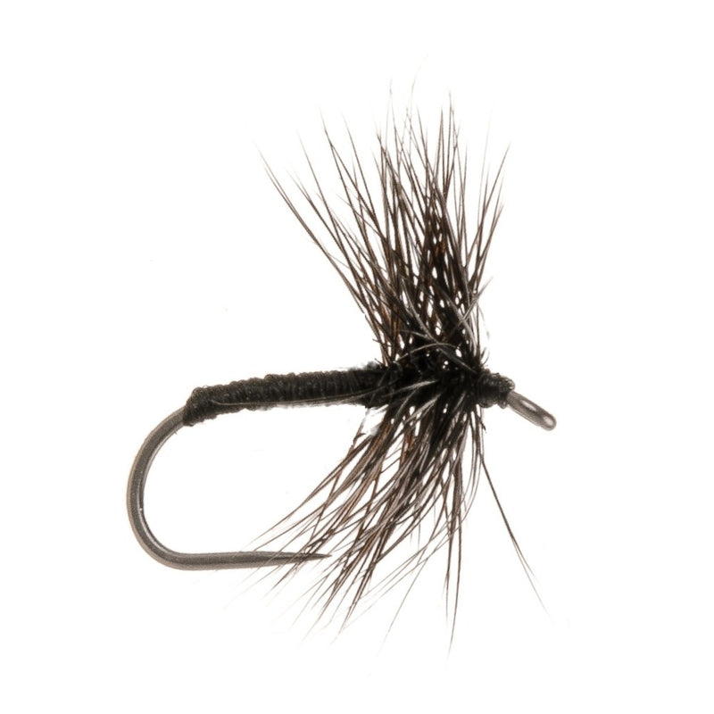 DRY HACKLED BARBLESS FLY BLACK MIDGE
