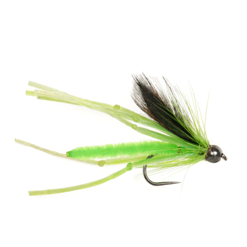 DADDY LONG LEGS BARBLESS FLY CHARTREUSE RUBBER BEADHEAD DADDY LONGLEGS