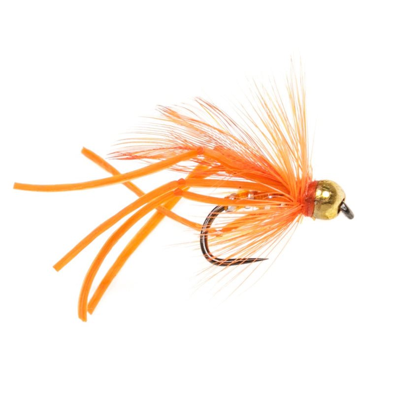 DADDY LONG LEGS BARBLESS FLY BEADHEAD ORANGE FLEXI FLOSS DADDY LONGLEGS