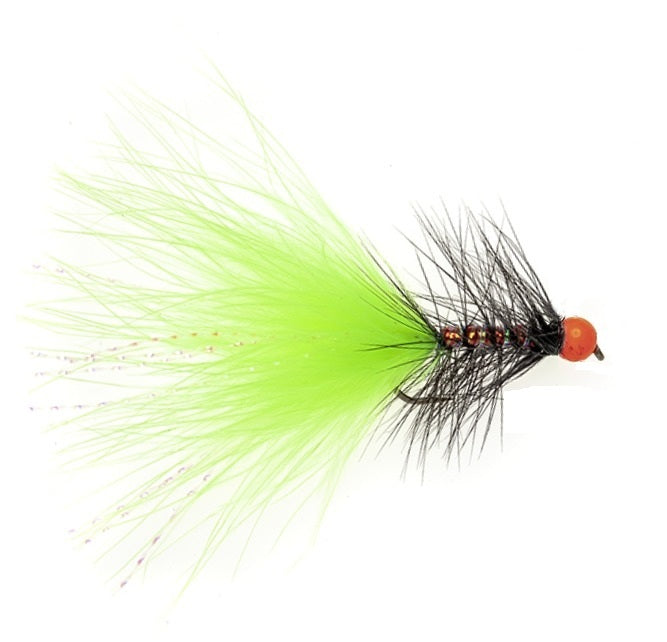 DANCER FLY CHARTREUSE DANCER & RED HEAD