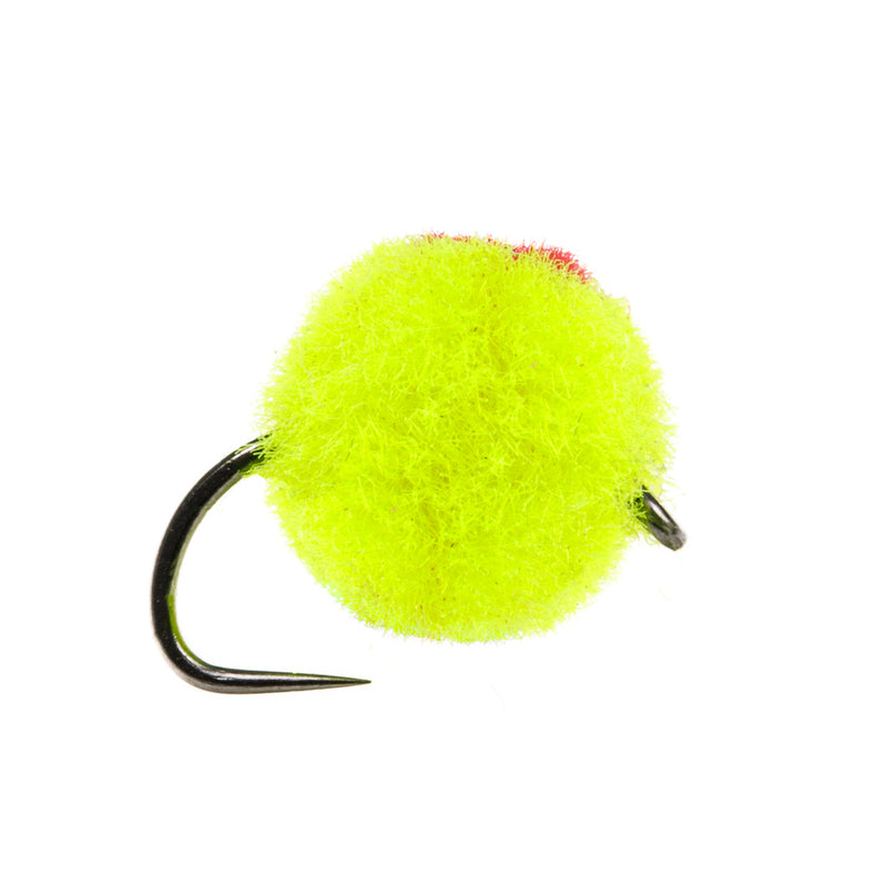 STILLWATER BARBLESS FLY CHARTREUSE RED DOT EGG