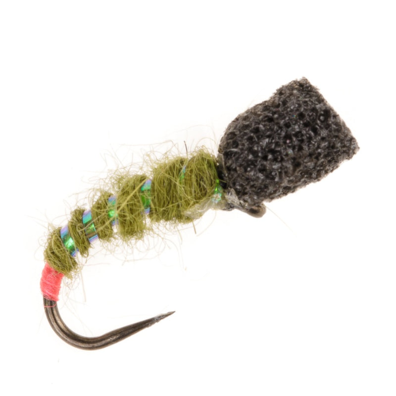 EMERGER BARBLESS FLY OLIVE TOP HAT FOAM EMERGER