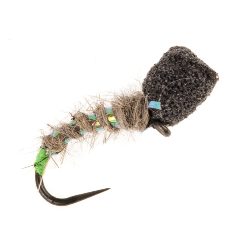 EMERGER BARBLESS FLY HARES EAR TOP HAT FOAM EMERGER