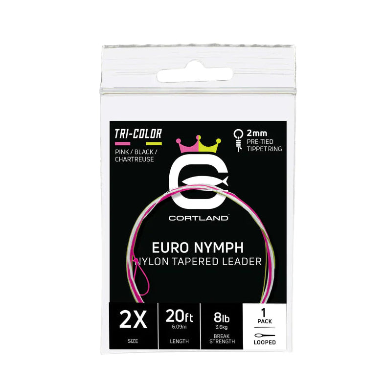 CORTLAND EURO NYMPH TAPERED LEADER - 1PK NYLON LEADERS PINK
