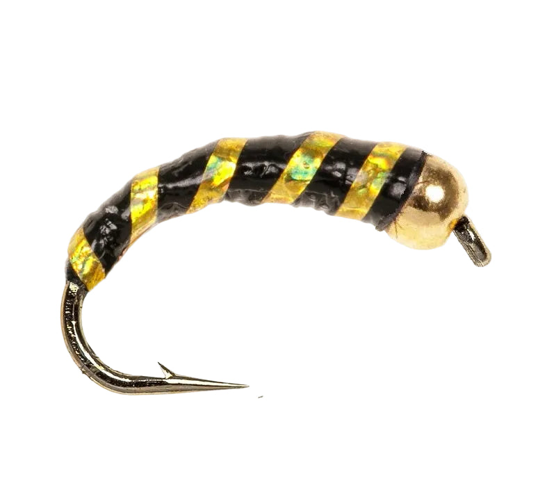 BUZZER FLY GOLD BEAD EPOXY BLACK & GOLD RIB BUZZER