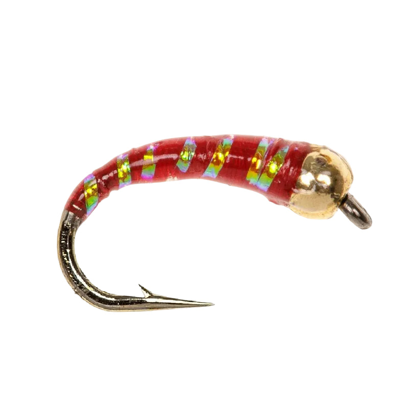 BUZZER FLY GOLD BEAD EPOXY RED & GOLD RIB BUZZER