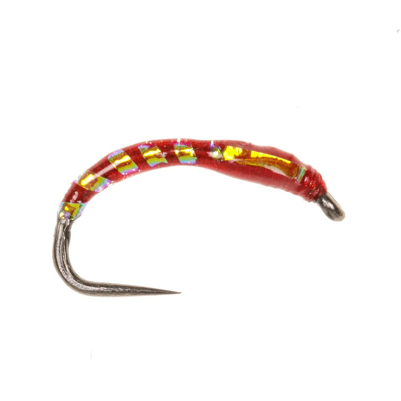 BUZZER BARBLESS FLY RED & PEARL UV RIB BUZZER