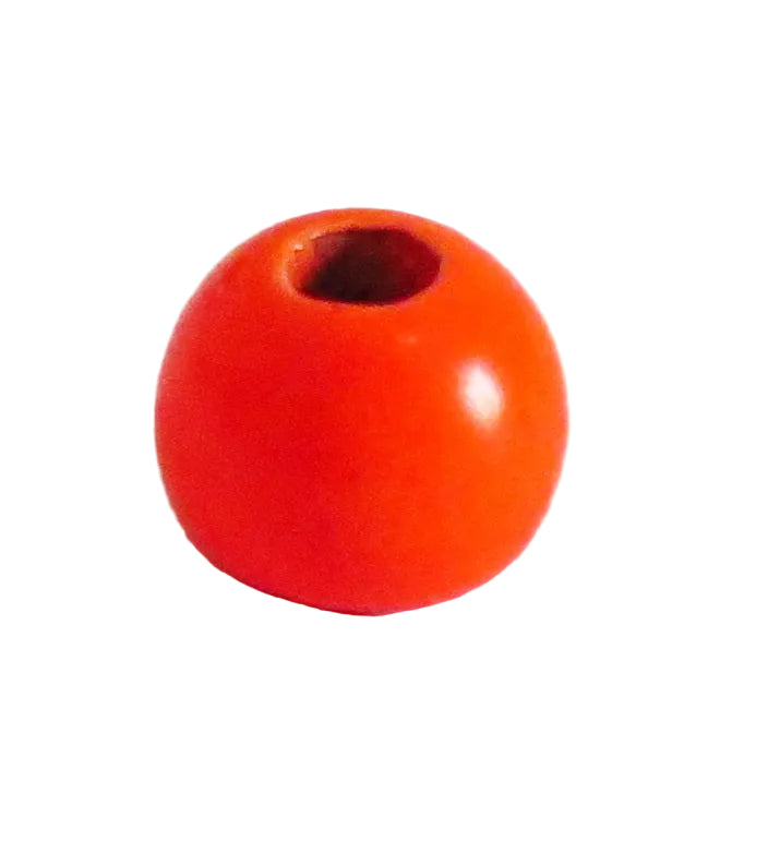 BRASS COUNTERSUNK FLU ORANGE FLY TYING BEADS
