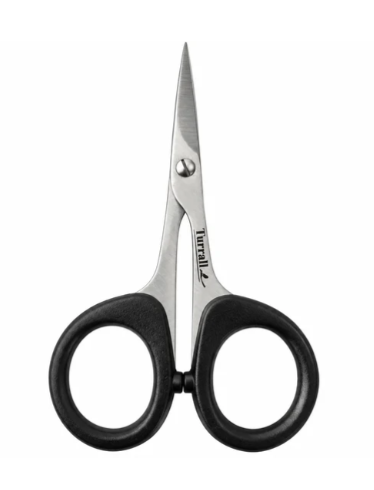 FLY TYING TURRALL MIDGE POINT SCISSORS BLACK HANDLE