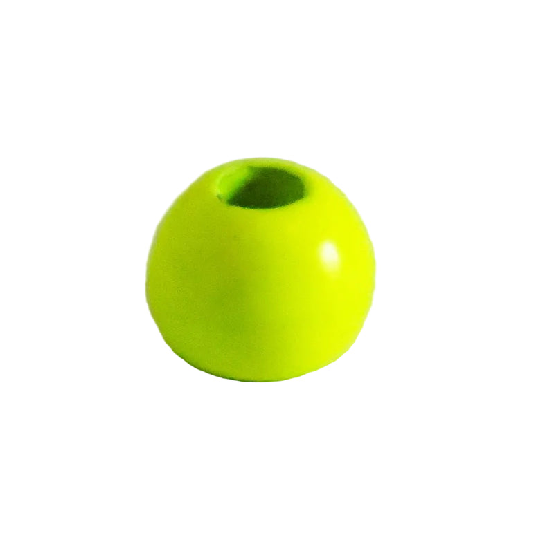 BRASS COUNTERSUNK GLOW CHARTREUSE FLY TYING BEADS