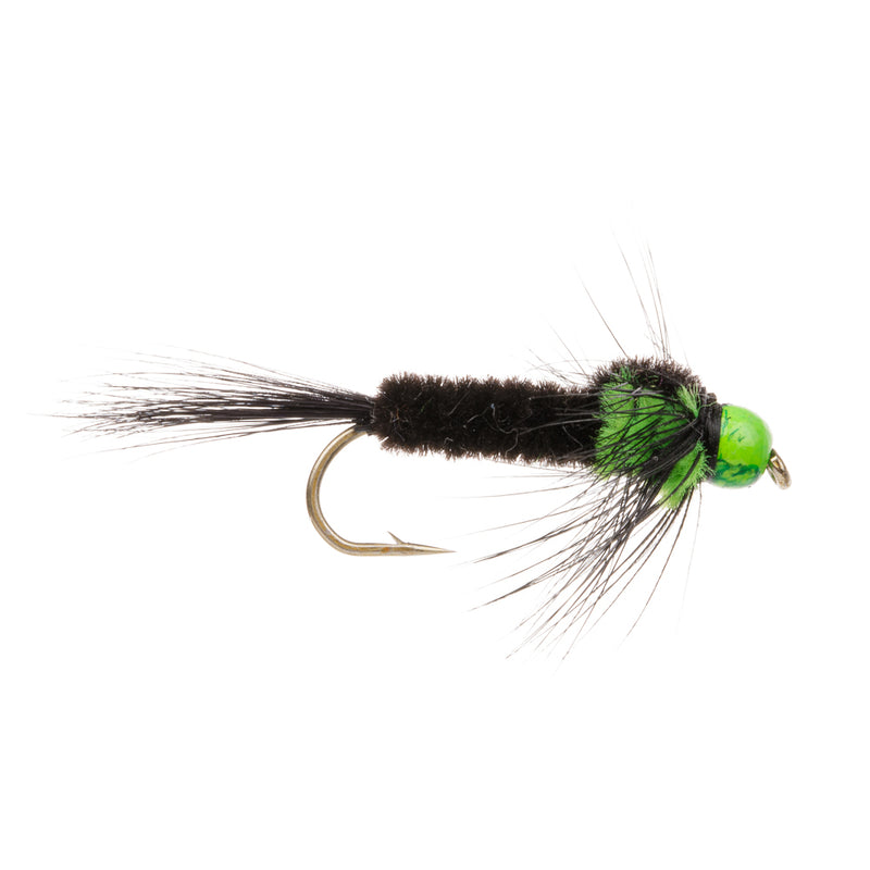 TUNGSTEN COUNTER SUNK FLU GREEN FLY TYING BEADS