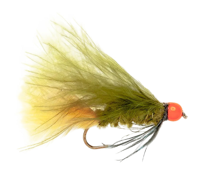 HOT HEAD FLY HOTHEAD ORANGE DAWSONS OLIVE